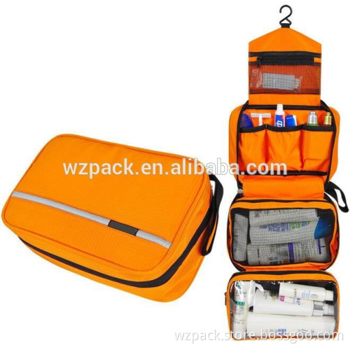 New Arrival Hot Design Custom Hanging Travel Foldable Waterproof Plain Makeup Case Toiletry Pouch Cosmetic Wash Bag WZ-256
